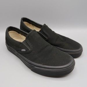 VANS All Black Canvas Shoes size 7.5 men or  9 women Skateboarder